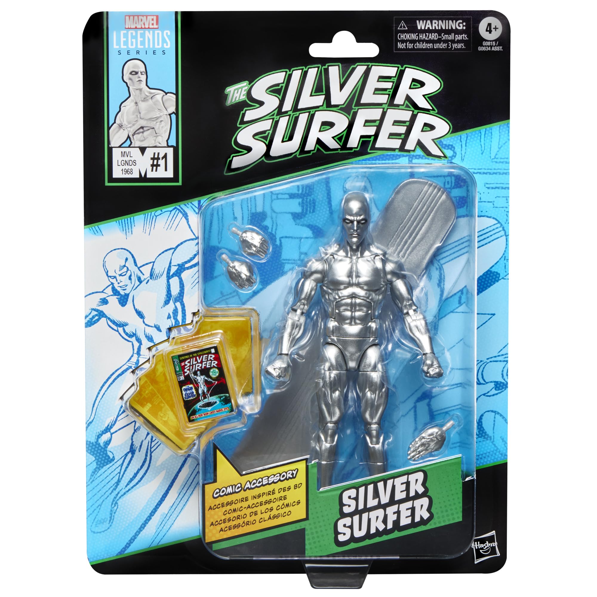 Marvel Legends Series, Figurine Surfer d'argent des Bandes dessinées Fantastic Four