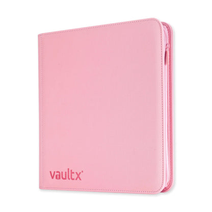 Vault X 12 Pocket Trading Card Zip Binder - 480 cards, Premium Exo-Tec Album Material, 20 Side-Loading Pages, Folder for Collectible Card Games, Sports, TCG (Pink