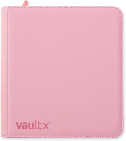 Vault X 12 Pocket Trading Card Zip Binder - 480 cards, Premium Exo-Tec Album Material, 20 Side-Loading Pages, Folder for Collectible Card Games, Sports, TCG (Pink