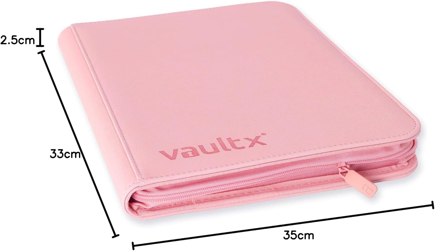 Vault X 12 Pocket Trading Card Zip Binder - 480 cards, Premium Exo-Tec Album Material, 20 Side-Loading Pages, Folder for Collectible Card Games, Sports, TCG (Pink