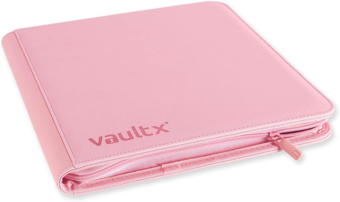 Vault X 12 Pocket Trading Card Zip Binder - 480 cards, Premium Exo-Tec Album Material, 20 Side-Loading Pages, Folder for Collectible Card Games, Sports, TCG (Pink