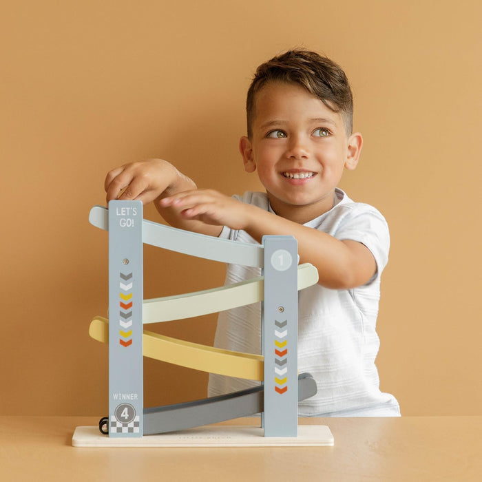 Little Dutch 7037 FSC houten kbaan auto-racebaan - blauw