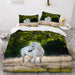KIMETI Duvet Cover Set King Size White Horse 3D Printed Quilt Cover Microfiber Bedding Set Animals Ultra Soft Hypoallergenic Comforter Cover with Zipper Closure and Pillowcase for Teen Adult