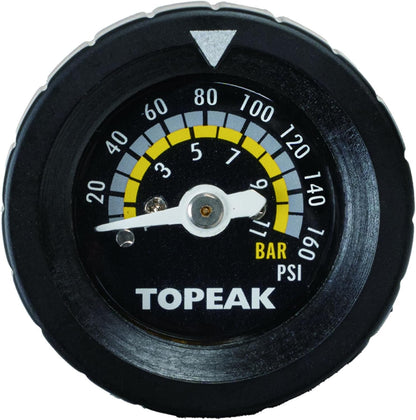 Topeak Morph Turbo Bicycle Tyre Pump with Flip Down Analogue Pressure Gauge, Black