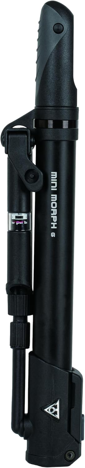 Topeak Mini Morph Bicycle Tyre Pump with Analogue Pressure Gauge, Black