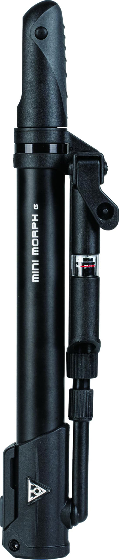Topeak Mini Morph Bicycle Tyre Pump with Analogue Pressure Gauge, Black