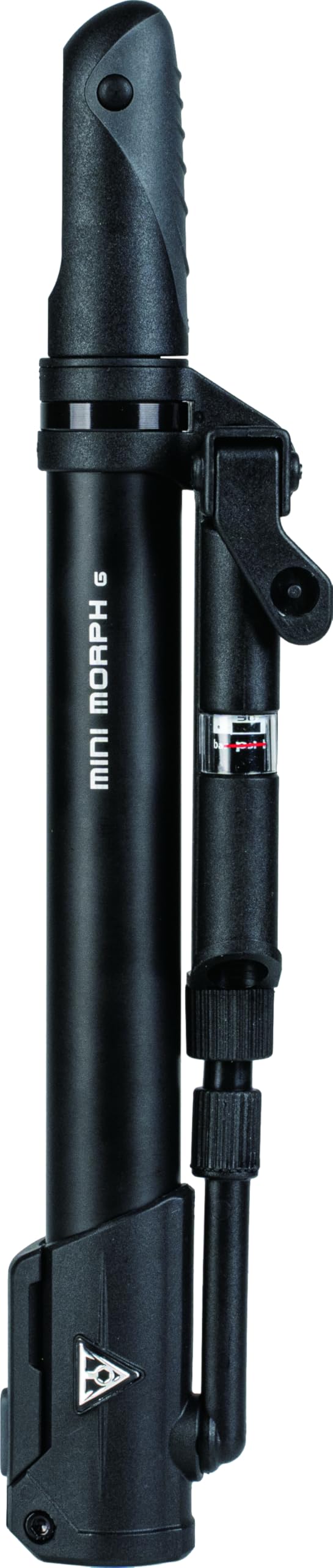 Topeak Mini Morph Bicycle Tyre Pump with Analogue Pressure Gauge, Black
