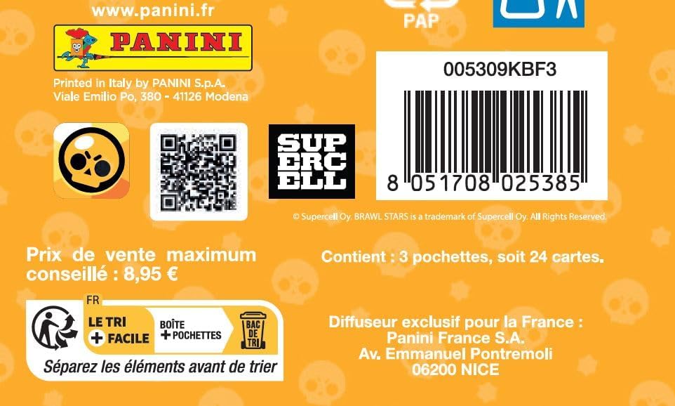Panini Brawl Stars Trading Cards Blister Pack of 3