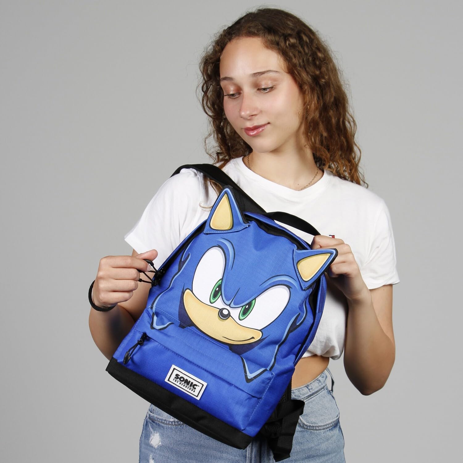 Sonic The Hedgehog - SEGA Sega-Sonic Sight-Small Fan Heady HS Backpack, Blue, 23 x 34 cm, Capacity 10 L