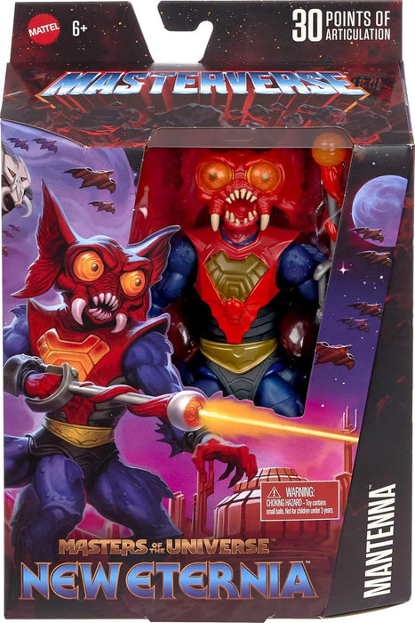 Masters of the Universe Masterverse Action Figure New Eternia Mantenna, 7 Inch MOTU Toy, 30 Points Articulation, Pop Out Eye Extenders & Blaster, JHJ81