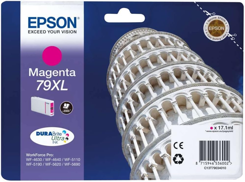 Epson Original T79XL Tintenpatrone Pisa, WF-4630DWF WF-4640DTWF WF-5110DW WF-5190DW WF-5620DWF WF-5690DWF WF-5190DW WF-5690DWF, (magenta)