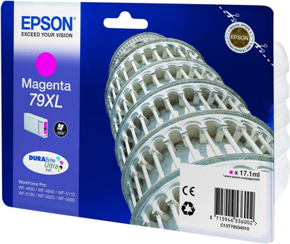 Epson Original T79XL Tintenpatrone Pisa, WF-4630DWF WF-4640DTWF WF-5110DW WF-5190DW WF-5620DWF WF-5690DWF WF-5190DW WF-5690DWF, (magenta)