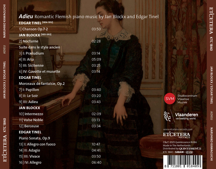 Naruhiko Kawaguchi: Adieu: Romantic Flemish Piano Music By Jan Blockx and Edgar Tinel