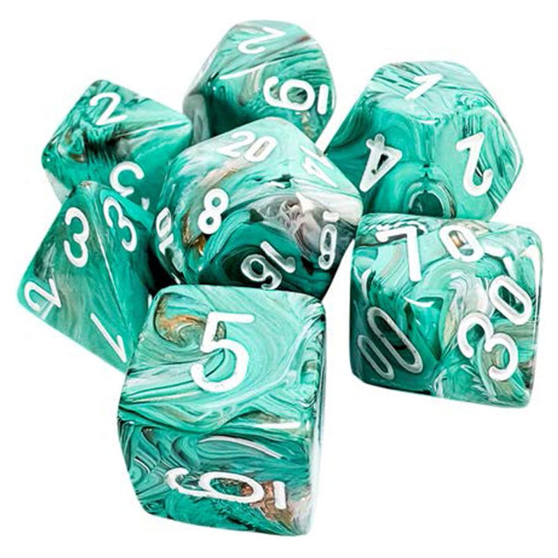 Chessex Festive Mega Hedral Dahlia/White Light, Pack of 7