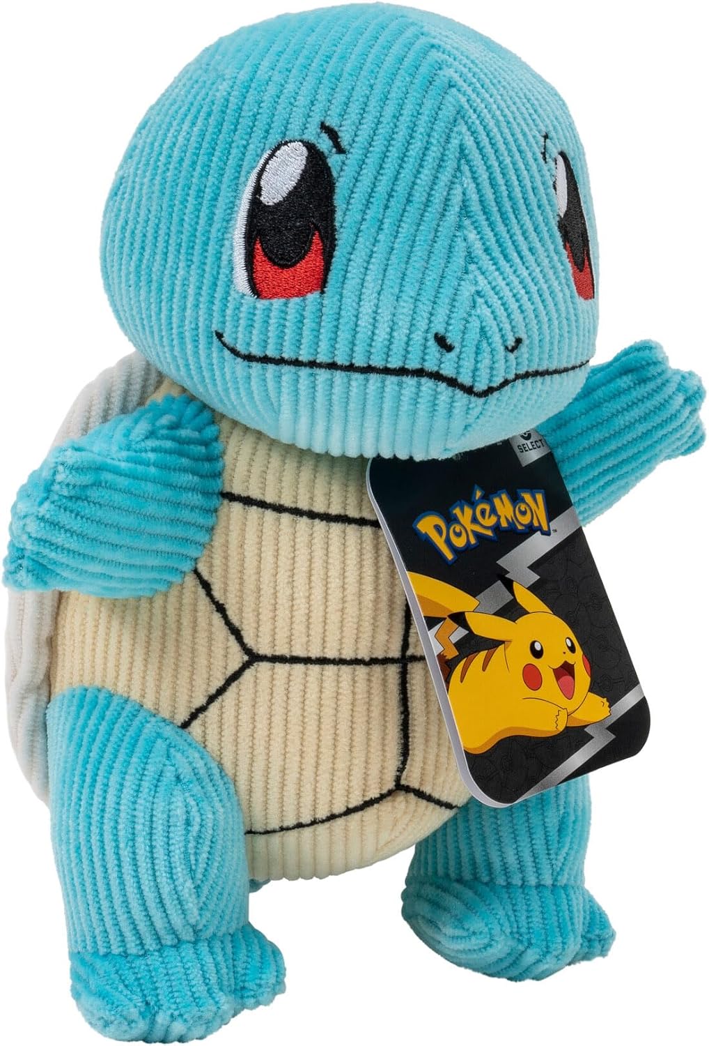 POKEMON SELECT CORDUROY SQUIRTLE PLUSH - 8-Inch - Unique Fabric - Authentic Details