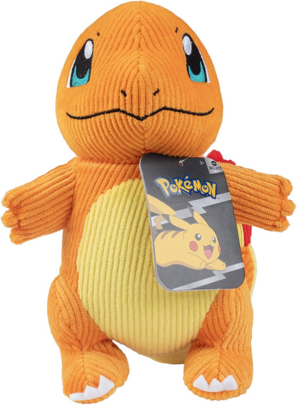 POKEMON SELECT CORDUROY CHARMANDER PLUSH - 8-Inch - Unique Fabric - Authentic Details