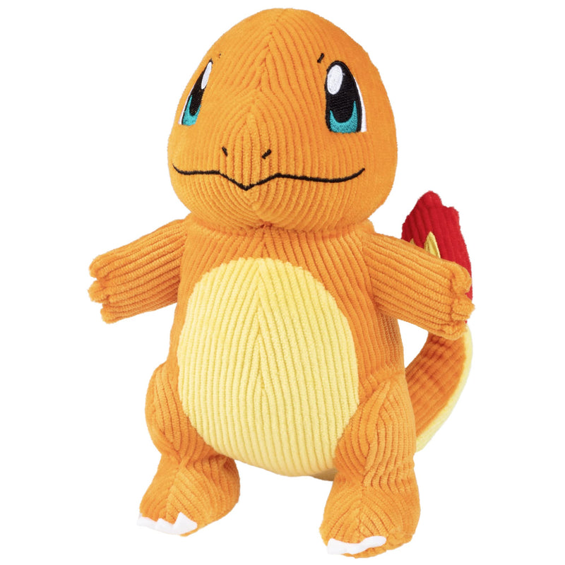 POKEMON SELECT CORDUROY CHARMANDER PLUSH - 8-Inch - Unique Fabric - Authentic Details