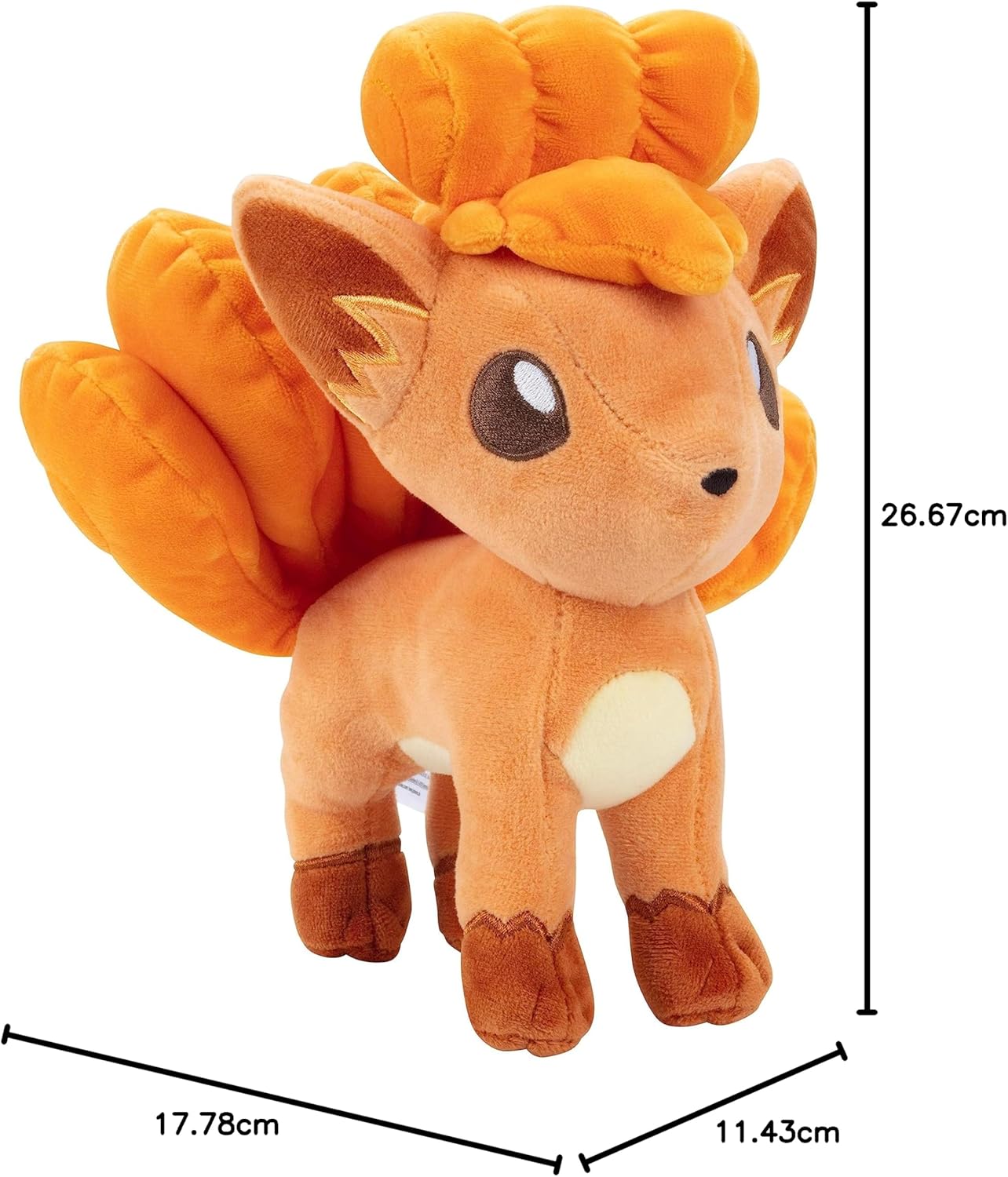 Peluche Pokémon Vulpix da 20,3 cm, con licenza ufficiale, qualità e morbido, di prima generazione, ottimo regalo per bambini, ragazzi e ragazze e fan di Pokemon
