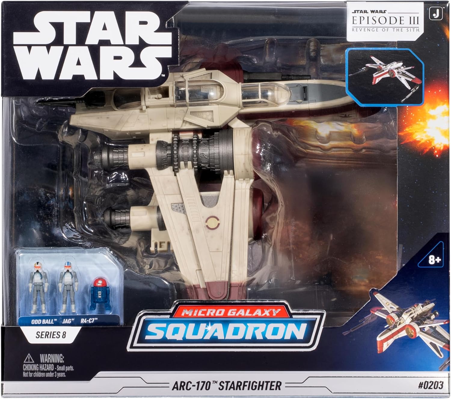 Star Wars - Micro Galaxy Deluxe Vehicle (8`` Vehicle & Figure) - ARC 170- Series 8 /Toys
