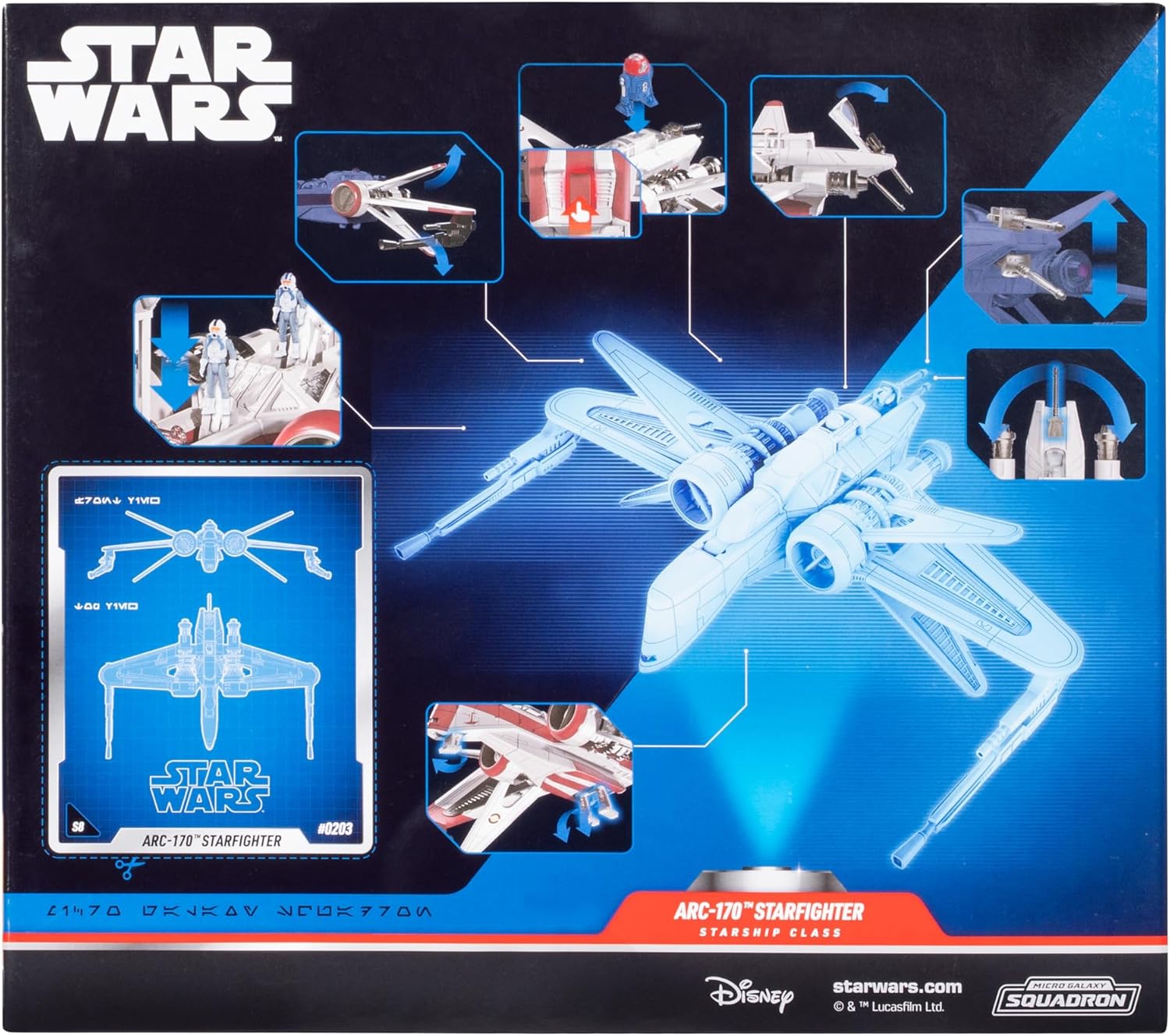 Star Wars - Micro Galaxy Deluxe Vehicle (8`` Vehicle & Figure) - ARC 170- Series 8 /Toys
