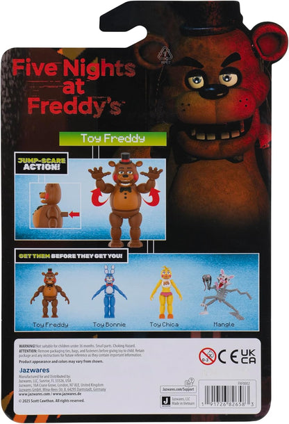 Five Nights At Freddy's Toy Freddy - 5-Inch Articulated Figure with Jumpscare Feature and Glow-In-The-Dark Eyes