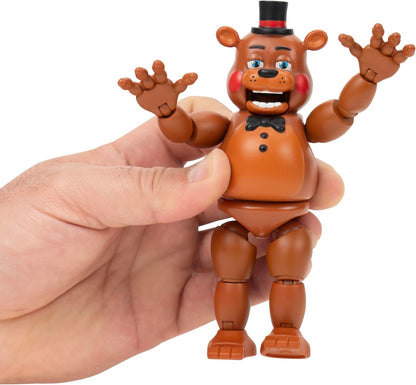 Five Nights At Freddy's Toy Freddy - 5-Inch Articulated Figure with Jumpscare Feature and Glow-In-The-Dark Eyes