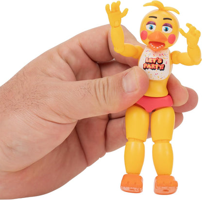 Five Nights At Freddy's Toy Chica - 5-Inch Articulated Figure with Jumpscare Feature and Glow-In-The-Dark Eyes