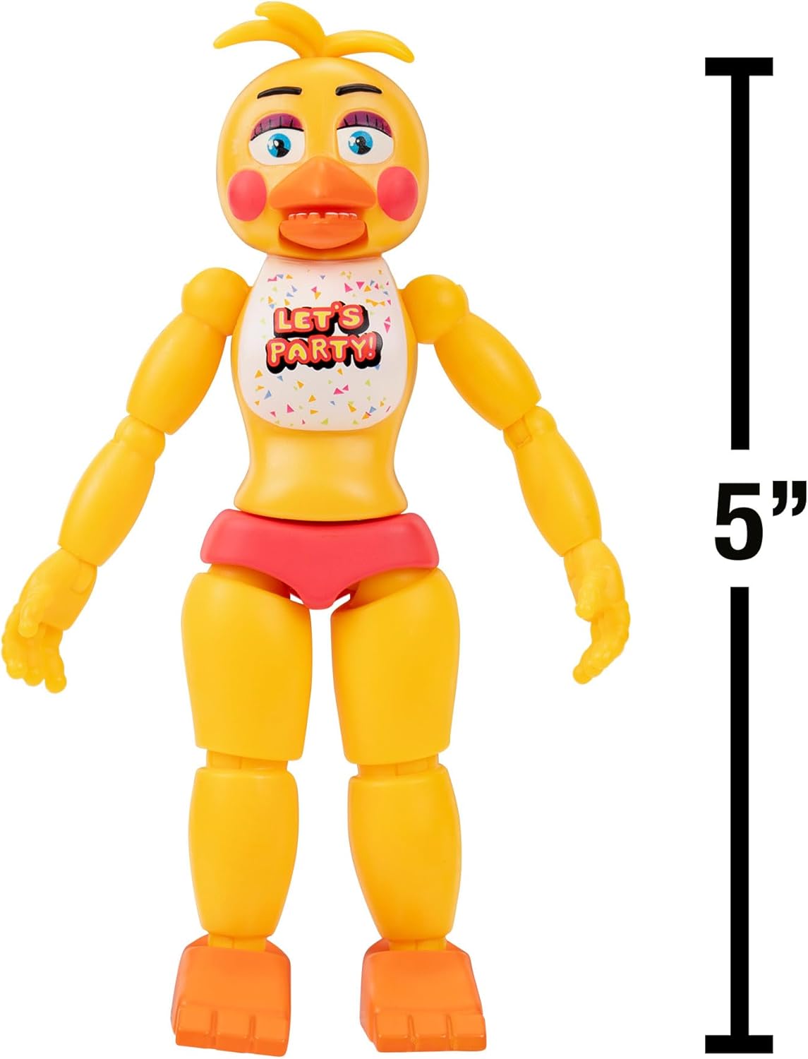 Five Nights At Freddy's Toy Chica - 5-Inch Articulated Figure with Jumpscare Feature and Glow-In-The-Dark Eyes