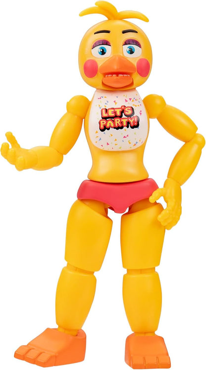 Five Nights At Freddy's Toy Chica - 5-Inch Articulated Figure with Jumpscare Feature and Glow-In-The-Dark Eyes
