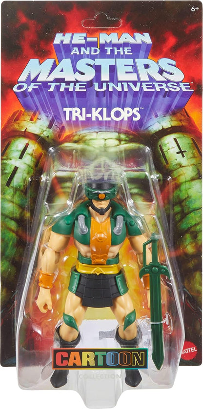 Masters of the Universe Origins Action Figure 200X Cartoon Collection Tri-Klops, 5.5 Inch 1980s MOTU TV Toy, Detailed Design Turnable Visor & Sword, JHJ93