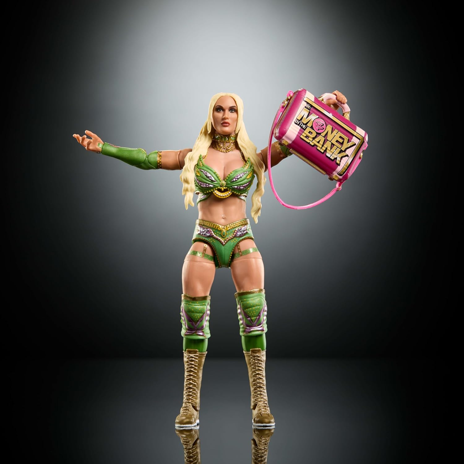 Mattel WWE Ultimate Edition Action Figure & Accessories Set, Tiffany Stratton 6-inch Collectible with Swappable Heads & Hands, 30 Articulation Points, JHV88