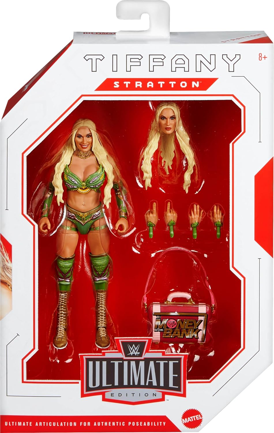 Mattel WWE Ultimate Edition Action Figure & Accessories Set, Tiffany Stratton 6-inch Collectible with Swappable Heads & Hands, 30 Articulation Points, JHV88