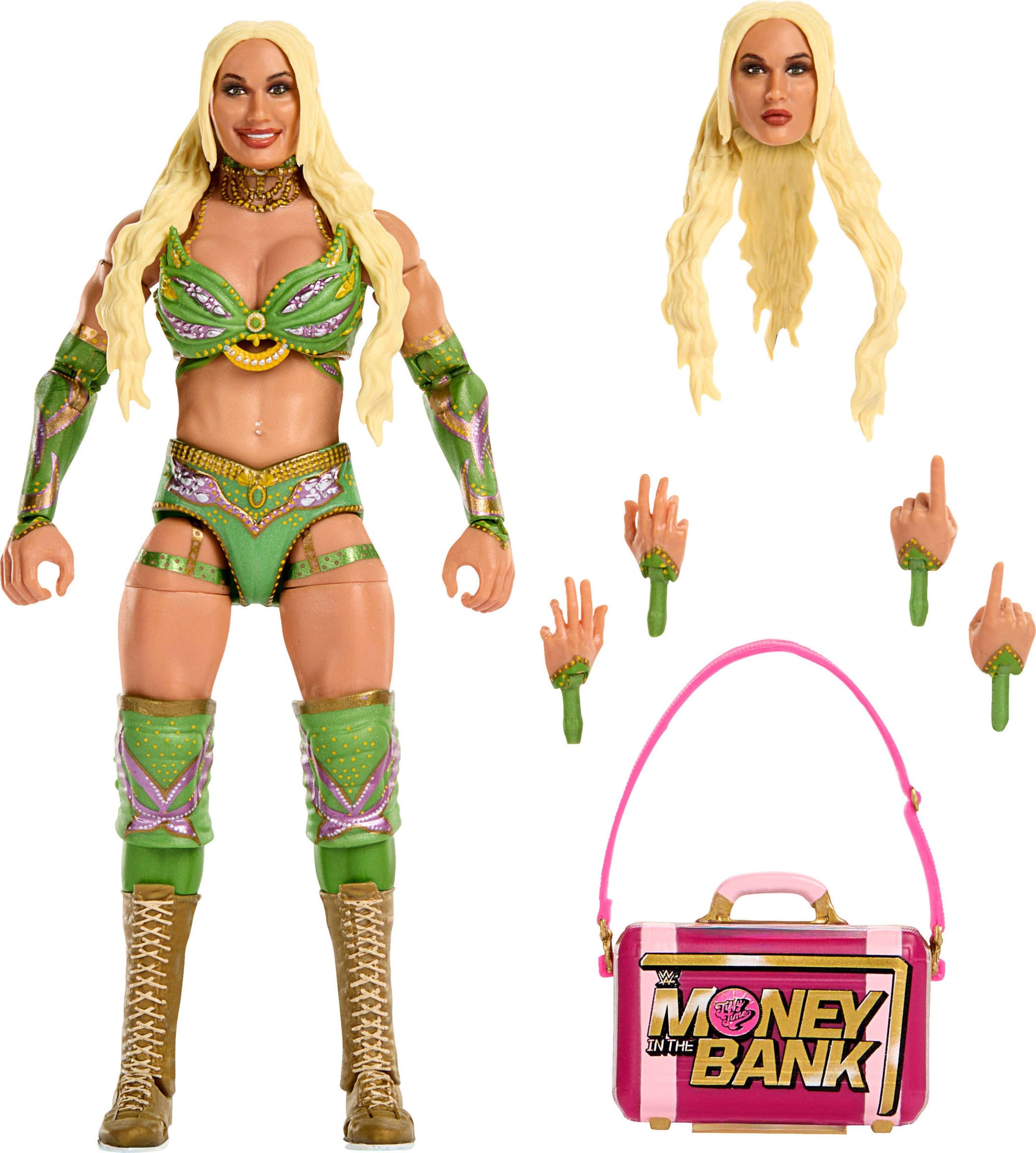 Mattel WWE Ultimate Edition Action Figure & Accessories Set, Tiffany Stratton 6-inch Collectible with Swappable Heads & Hands, 30 Articulation Points, JHV88