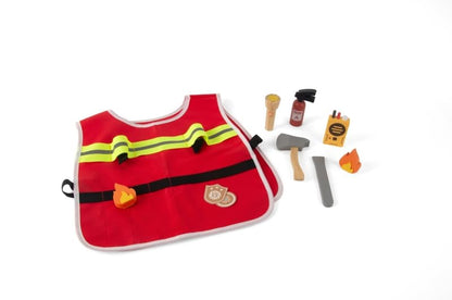 Dantoy wooden fire brigade toy set in box 10-piece for children
