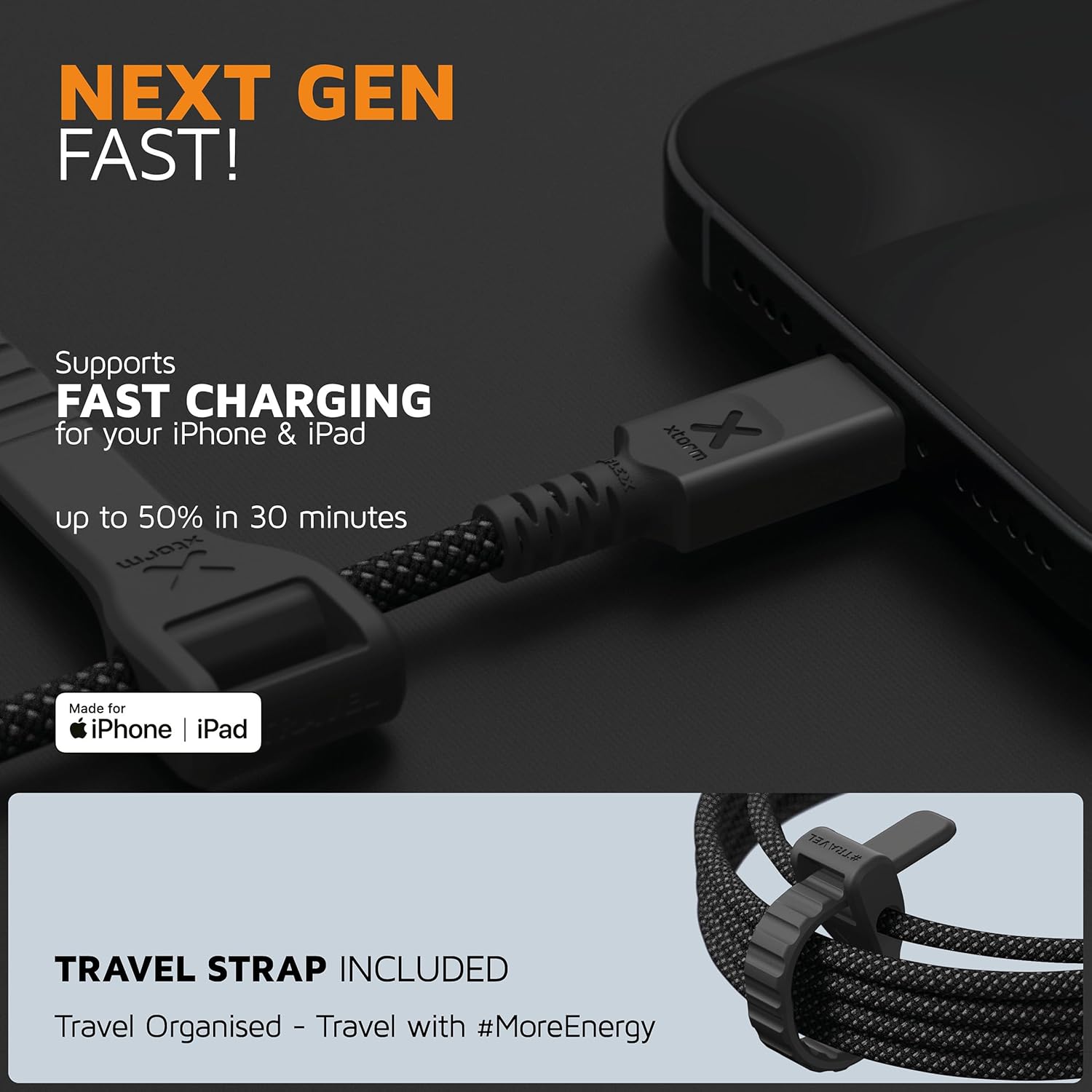 Next Gen Kabel USB to Lightning (1,5m) Black