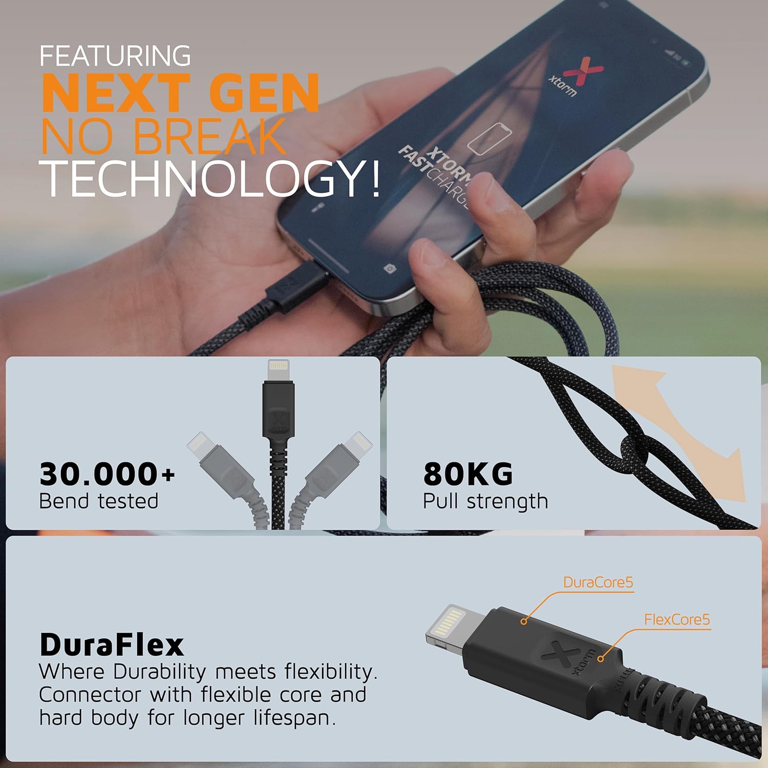 Next Gen Kabel USB to Lightning (1,5m) Black