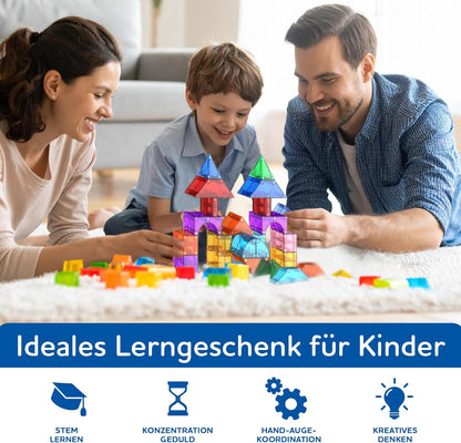Cubixx - Magnetische Bouwstenen voor kinderen vanaf 3+ jaar, creatief educatief speelgoed in een 85-delige set, magnetisch constructiespeelgoed voor meisjes en jongens, Montessori STEM speelgoed