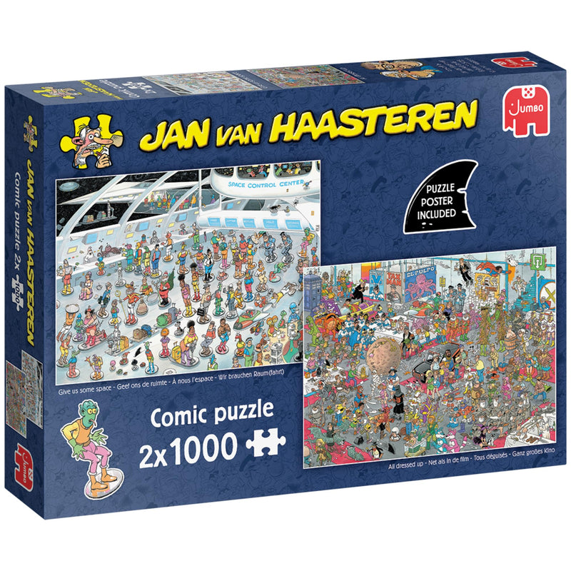 Jumbo - Jan van Haasteren Legpuzzel - Geef ons de ruimte & Net als in de film - 2x1000st.