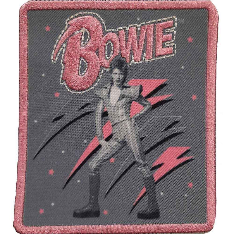 David Bowie: Pink Flash Woven Logo Standard Patch (Toppa)