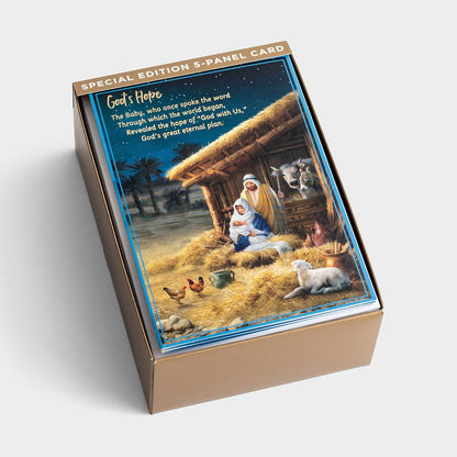 DaySpring - Christmas Story - 18 Christmas Boxed Cards and Envelopes, KJV - Special Edition 5-Panel Inspirational Christmas Cards (J3389), Multi