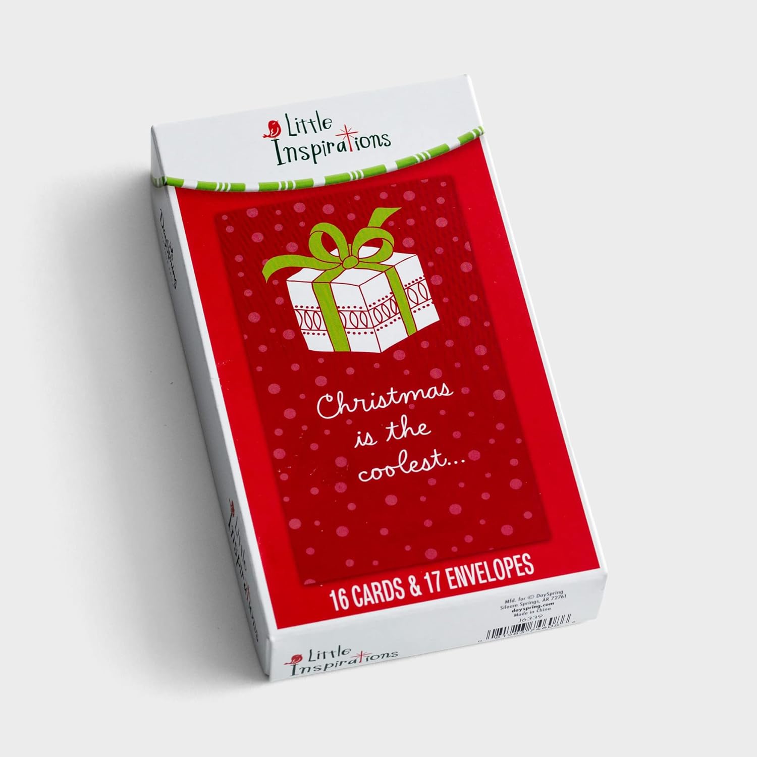 DaySpring Little Inspirations - Christmas is the coolest- 16 biglietti natalizi con buste, NLT (J6339), rosso