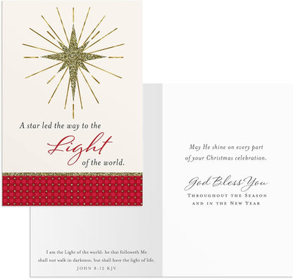DaySpring Oh Holy Night – Religious Scenes Bulk Christmas Boxed Cards - 6 Design Assortment With KJV Scripture - 48 Inspirational Christmas Cards & Envelopes