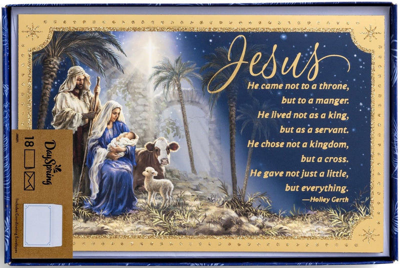 Christmas Boxed Cards: Jesus Nativity (Pack Of 18)