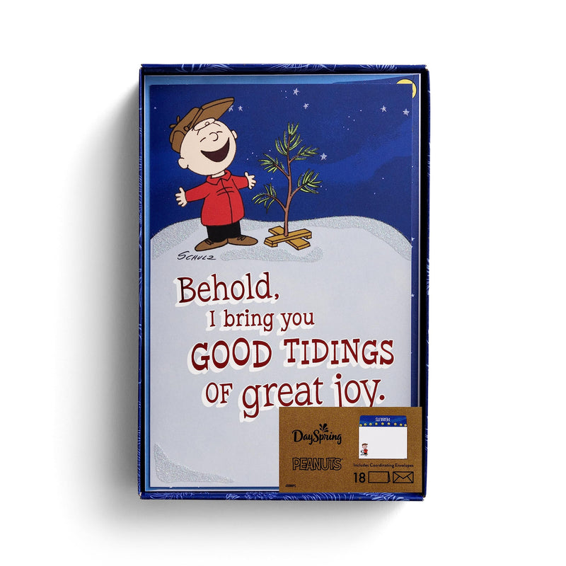 Christmas Boxed Cards: Peanuts - Good Tidings (Box of 18)