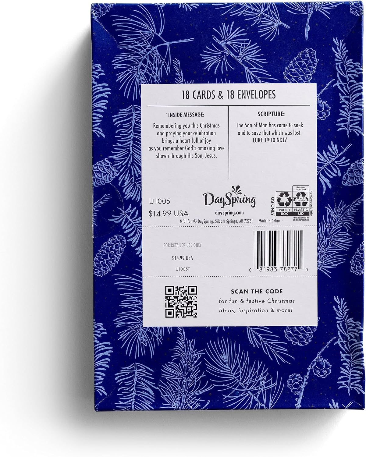 DaySpring - God's Love Nativity - 18 Premium Christmas Boxed Cards and Envelopes (U1005