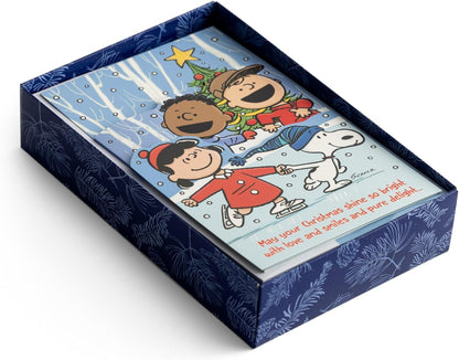 Christmas Boxed Cards: Peanuts - Ice Skating (Box of 18)