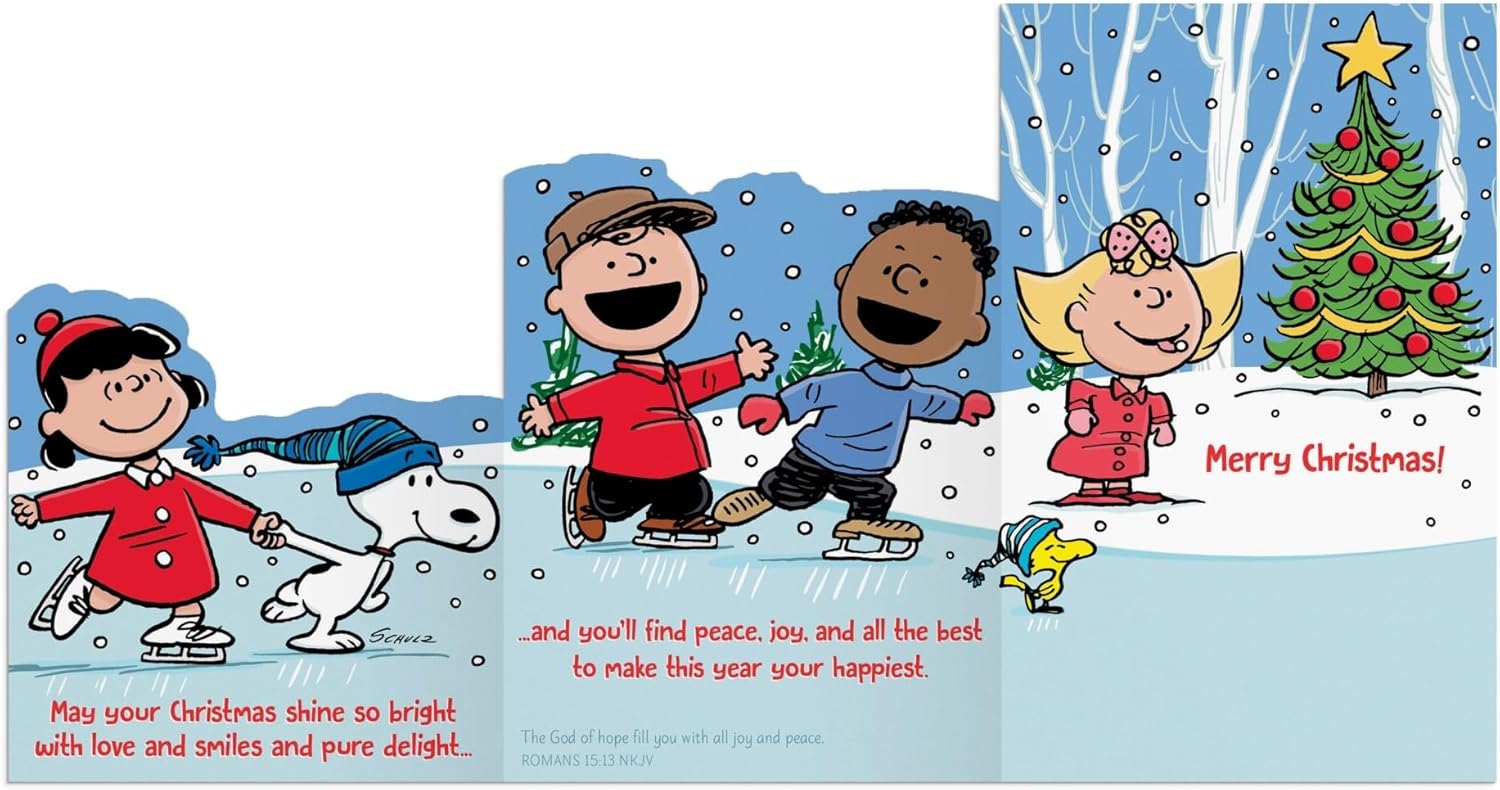 Christmas Boxed Cards: Peanuts - Ice Skating (Box of 18)