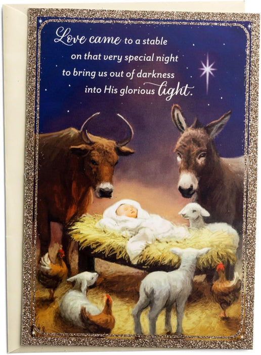 Christmas Cards: Animals At The Manger (Box of 18)