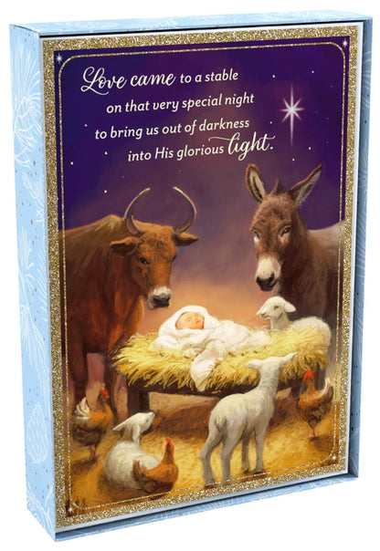 Christmas Cards: Animals At The Manger (Box of 18)