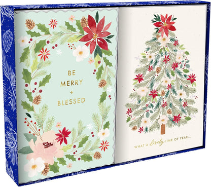 Christmas Boxed Cards: Floral Assortment (Pack of 18)
